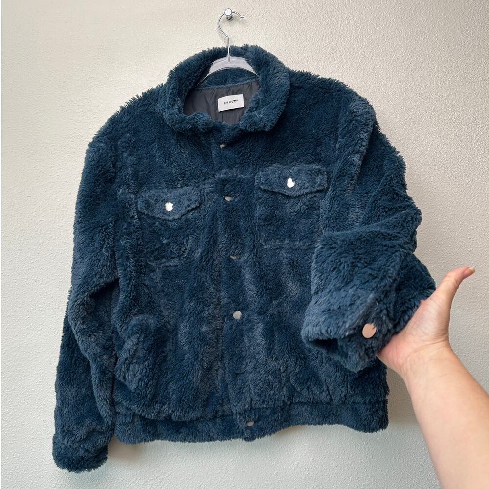 NWT Rhude Jacket Navy Blue Mens US L Sherpa